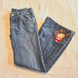 Gymboree girls size 10 Cozy Owl size 10 jeans flare bottom VGUC